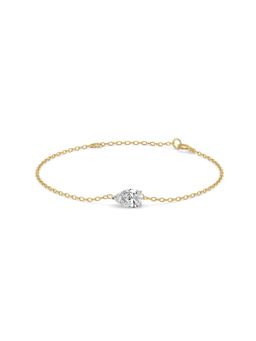 Lukson - Feathered Pear Pure Gold Lab Diamond Solitaire Bracelet