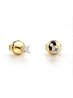 Valanova - Hallmarked 14K Yellow Gold and Certified Lab Grown Diamond 0.10Cts Earrings