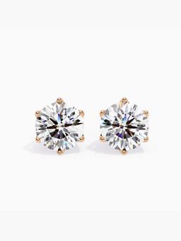 Valanova - Hallmarked 14K Rose Gold and Certified Lab Grown Diamond 3.07Cts Earrings