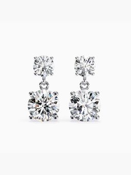 Valanova - Hallmarked 18K White Gold and Certified Lab Grown Diamond 2.52Cts Earrings