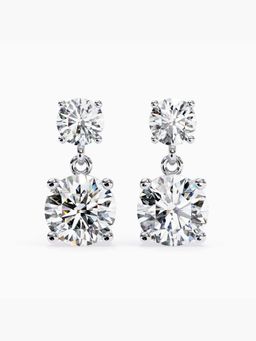 Valanova - Hallmarked 18K White Gold and Certified Lab Grown Diamond 3.80Cts Earrings