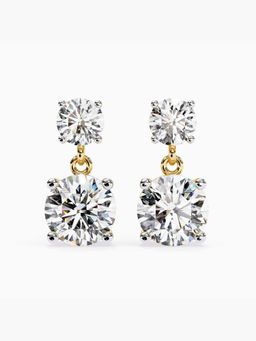 Valanova - Hallmarked 18K Yellow Gold and Certified Lab Grown Diamond 3.80Cts Earrings