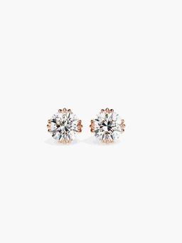 Valanova - Hallmarked 14K Rose Gold and Certified Lab Grown Diamond 1.00Cts Earrings