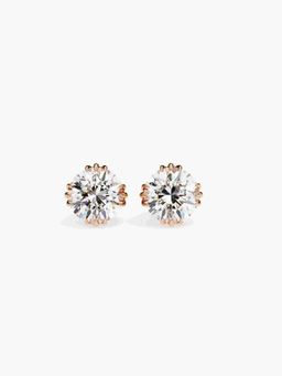 Valanova - Hallmarked 14K Rose Gold and Certified Lab Grown Diamond 1.50Cts Earrings