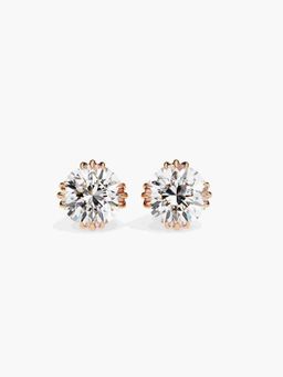 Valanova - Hallmarked 18K Rose Gold and Certified Lab Grown Diamond 2.00Cts Earrings