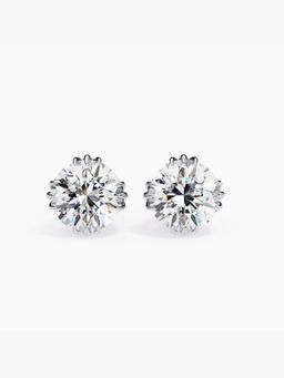 Valanova - Hallmarked 18K White Gold and Certified Lab Grown Diamond 3.00Cts Earrings