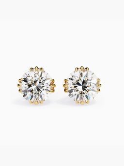 Valanova - Hallmarked 18K Yellow Gold and Certified Lab Grown Diamond 4.00Cts Earrings