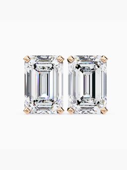 Valanova - Hallmarked 18K Rose Gold and Certified Lab Grown Diamond 4.00Cts Earrings