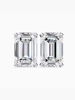 Valanova - Hallmarked 14K White Gold and Certified Lab Grown Diamond 4.00Cts Earrings