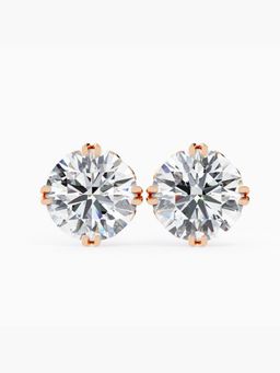 Valanova - Hallmarked 18K Rose Gold and Certified Lab Grown Diamond 3.00Cts Earrings