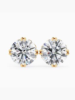 Valanova - Hallmarked 18K Yellow Gold and Certified Lab Grown Diamond 4.00Cts Earrings