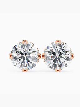 Valanova - Hallmarked 14K Rose Gold and Certified Lab Grown Diamond 4.00Cts Earrings