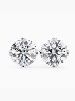 Valanova - Hallmarked 14K White Gold and Certified Lab Grown Diamond 4.00Cts Earrings