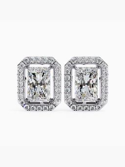 Valanova - Hallmarked 14K White Gold and Certified Lab Grown Diamond 3.46Cts Earrings