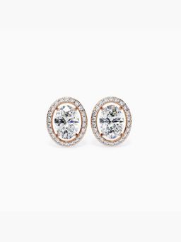 Valanova - Hallmarked 14K Rose Gold and Certified Lab Grown Diamond 1.79Cts Earrings