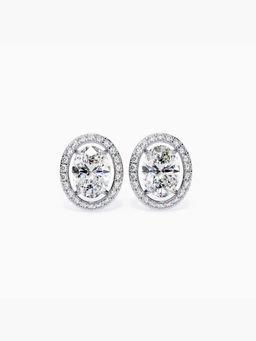Valanova - Hallmarked 18K White Gold and Certified Lab Grown Diamond 2.33Cts Earrings