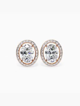 Valanova - Hallmarked 18K Rose Gold and Certified Lab Grown Diamond 3.42Cts Earrings