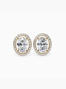 Valanova - Hallmarked 14K Yellow Gold and Certified Lab Grown Diamond 3.42Cts Earrings