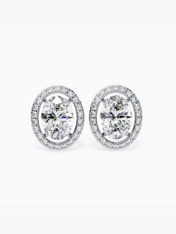 Valanova - Hallmarked 14K White Gold and Certified Lab Grown Diamond 4.62Cts Earrings