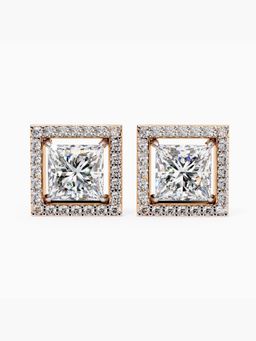 Valanova - Hallmarked 14K Rose Gold and Certified Lab Grown Diamond 3.36Cts Earrings