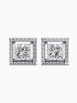 Valanova - Hallmarked 14K White Gold and Certified Lab Grown Diamond 3.36Cts Earrings