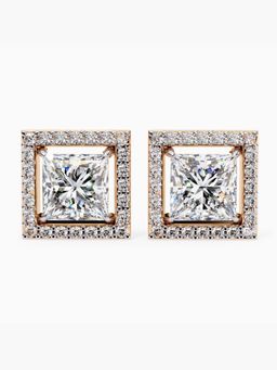 Valanova - Hallmarked 14K Rose Gold and Certified Lab Grown Diamond 4.58Cts Earrings