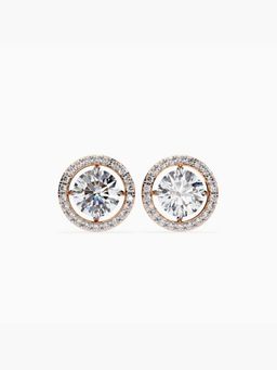 Valanova - Hallmarked 18K Rose Gold and Certified Lab Grown Diamond 1.79Cts Earrings