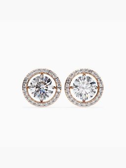 Valanova - Hallmarked 18K Rose Gold and Certified Lab Grown Diamond 2.33Cts Earrings