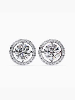 Valanova - Hallmarked 18K White Gold and Certified Lab Grown Diamond 3.42Cts Earrings
