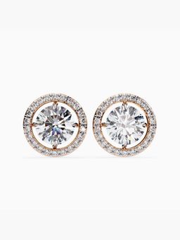 Valanova - Hallmarked 14K Rose Gold and Certified Lab Grown Diamond 3.42Cts Earrings