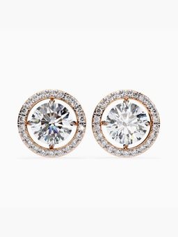 Valanova - Hallmarked 14K Rose Gold and Certified Lab Grown Diamond 4.62Cts Earrings