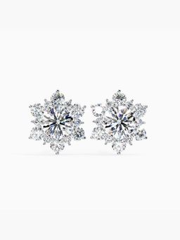 Valanova - Hallmarked 14K White Gold and Certified Lab Grown Diamond 0.74Cts Earrings