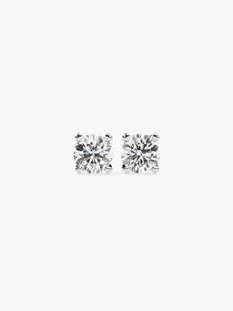 Valanova - Hallmarked 14K White Gold and Certified Lab Grown Diamond 0.50Cts Earrings