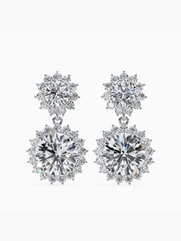 Valanova - Hallmarked 18K White Gold and Certified Lab Grown Diamond 1.81Cts Earrings