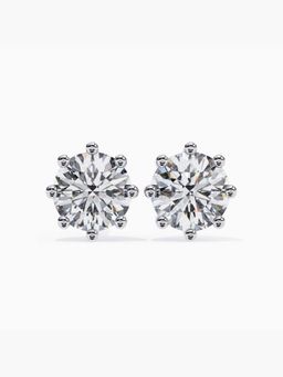 Valanova - Hallmarked 18K White Gold and Certified Lab Grown Diamond 2.00Cts Earrings