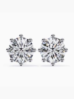 Valanova - Hallmarked 14K White Gold and Certified Lab Grown Diamond 4.00Cts Earrings