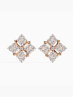 Valanova - Hallmarked 18K Rose Gold and Certified Lab Grown Diamond 0.84Cts Earrings