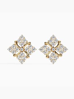 Valanova - Hallmarked 18K Yellow Gold and Certified Lab Grown Diamond 0.84Cts Earrings