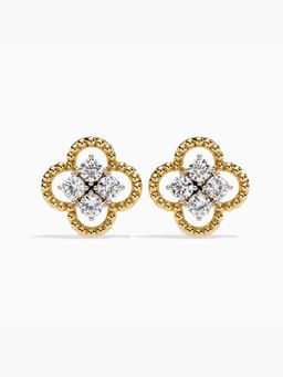 Valanova - Hallmarked 14K Yellow Gold and Certified Lab Grown Diamond 0.86Cts Earrings