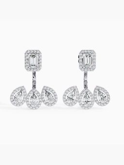 Valanova - Hallmarked 14K White Gold and Certified Lab Grown Diamond 4.55Cts Earrings