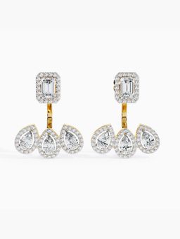 Valanova - Hallmarked 14K Yellow Gold and Certified Lab Grown Diamond 4.55Cts Earrings