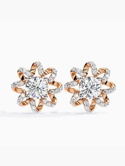Valanova - Hallmarked 14K Rose Gold and Certified Lab Grown Diamond 3.67Cts Earrings