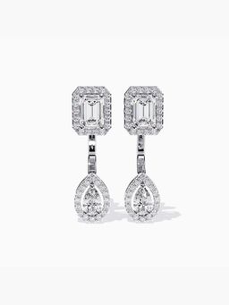 Valanova - Hallmarked 14K White Gold and Certified Lab Grown Diamond 2.75Cts Earrings