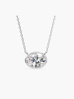 Valanova - Hallmarked 18K White Gold Certified Lab Grown Diamond 1.00Cts Necklace