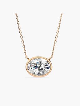 Valanova - Hallmarked 14K Rose Gold Certified Lab Grown Diamond 1.50Cts Necklace