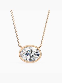 Valanova - Hallmarked 14K Rose Gold Certified Lab Grown Diamond 2.00Cts Necklace