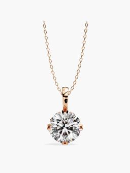Valanova - Hallmarked 14K Rose Gold and Certified Lab Grown Diamond 2.00Cts Pendant