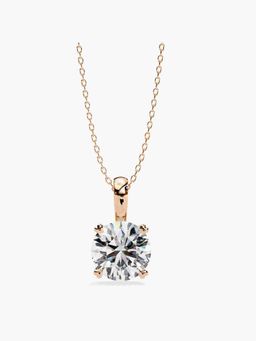 Valanova - Hallmarked 14K Rose Gold and Certified Lab Grown Diamond 2.00Cts Pendant