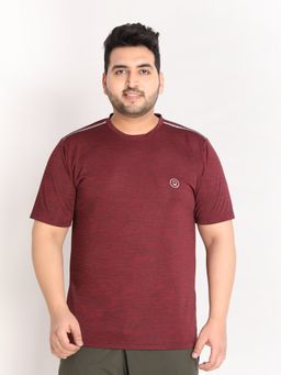 CHKOKKO - Mens Regular Fit Sports T-shirt In Red