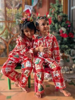 Tura Turi - Red Christmas Countdown Cotton Shirt with Pajama